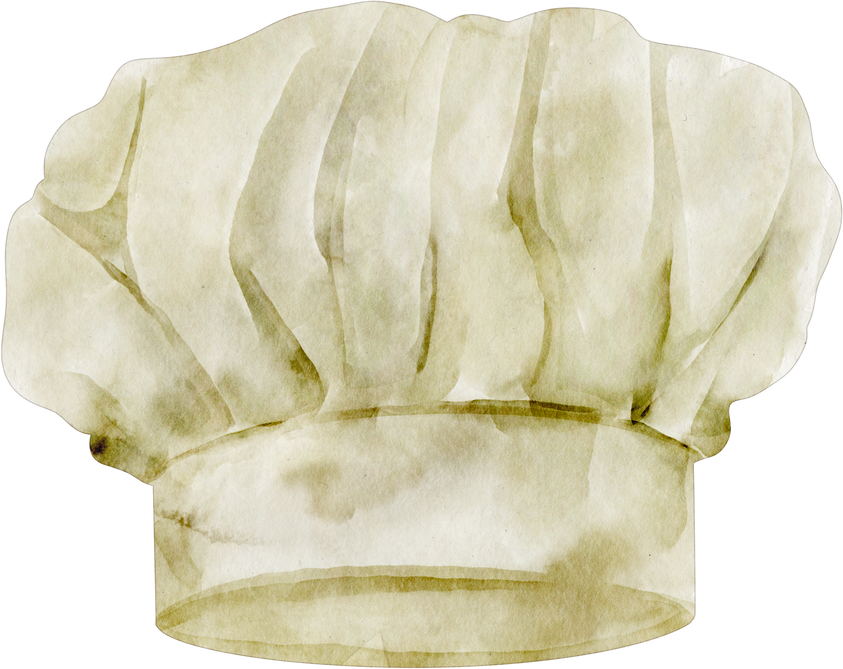 watercolor chef hat